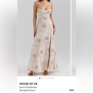House of CB Cream Seren Embellished Gown